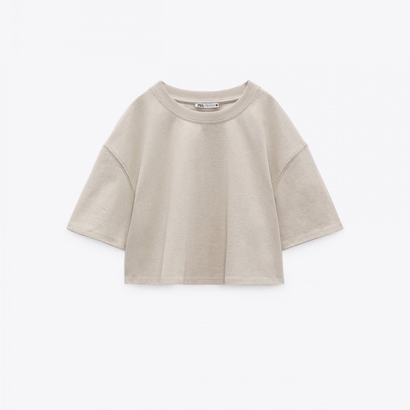 NWT, Zara Set, Cotton Top and Cotton Tied Pants, Sand/Beige, Small - Picture 5 of 10